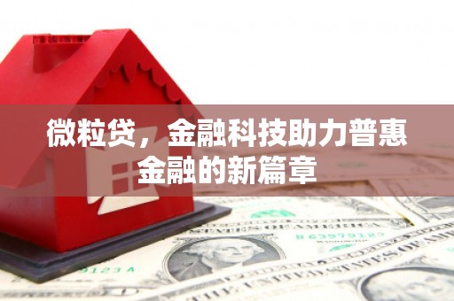 辽阳微粒贷，金融科技助力普惠金融的新篇章