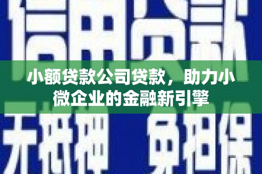 辽阳小额贷款公司贷款，助力小微企业的金融新引擎