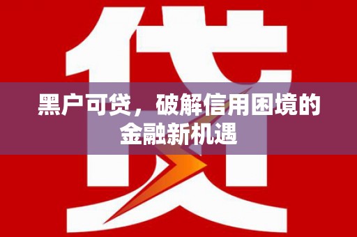 辽阳黑户可贷，破解信用困境的金融新机遇